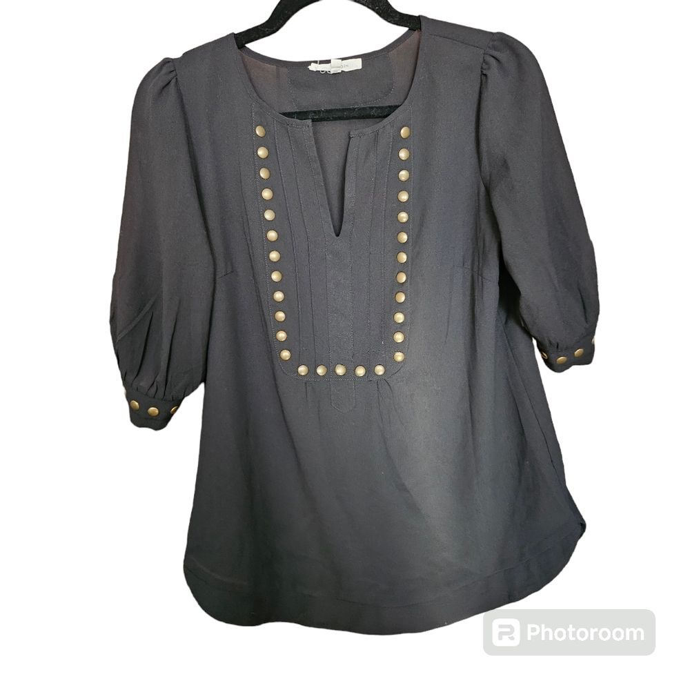 41 Hawthorn Black Blouse with Studs Size S